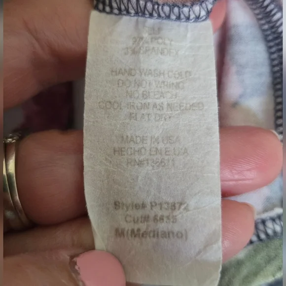 P.S. Kate Striped Floral T-shirt Dress Size Medium - Picture 6 of 6